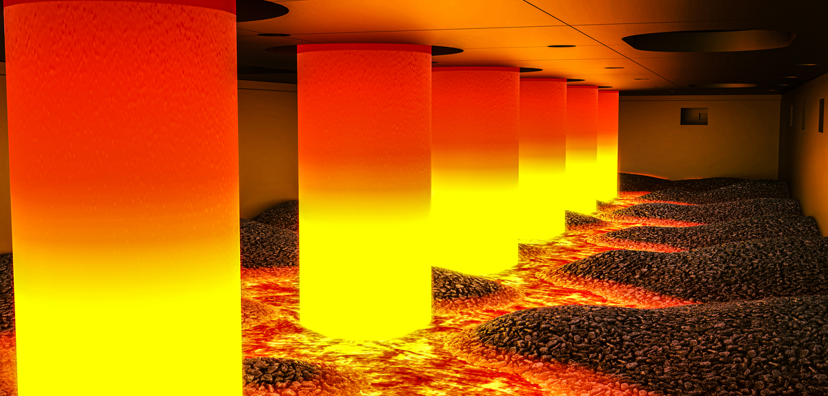Schematische Darstellung einer Schmelzanlage mit Innenansicht (© Primetals Technologies Austria GmbH)