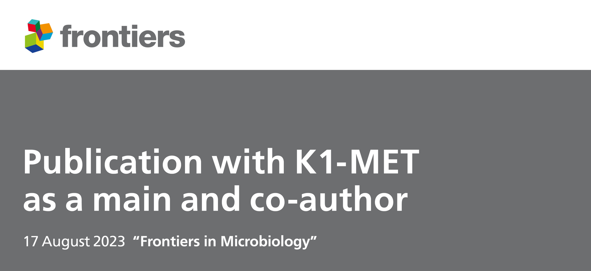 Publikation mit K1-MET als Hauptautor und Co-Autor