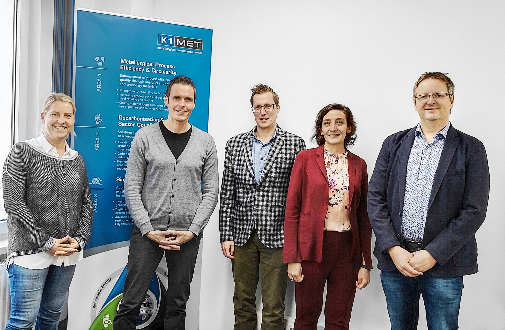 photo from left to right: Ms Auer (Province Upper Austria), Johannes Rieger (K1-MET), Mr Huber (Province Upper Austria), Susanne Michelic (K1-MET), Mr Proell (UAR)