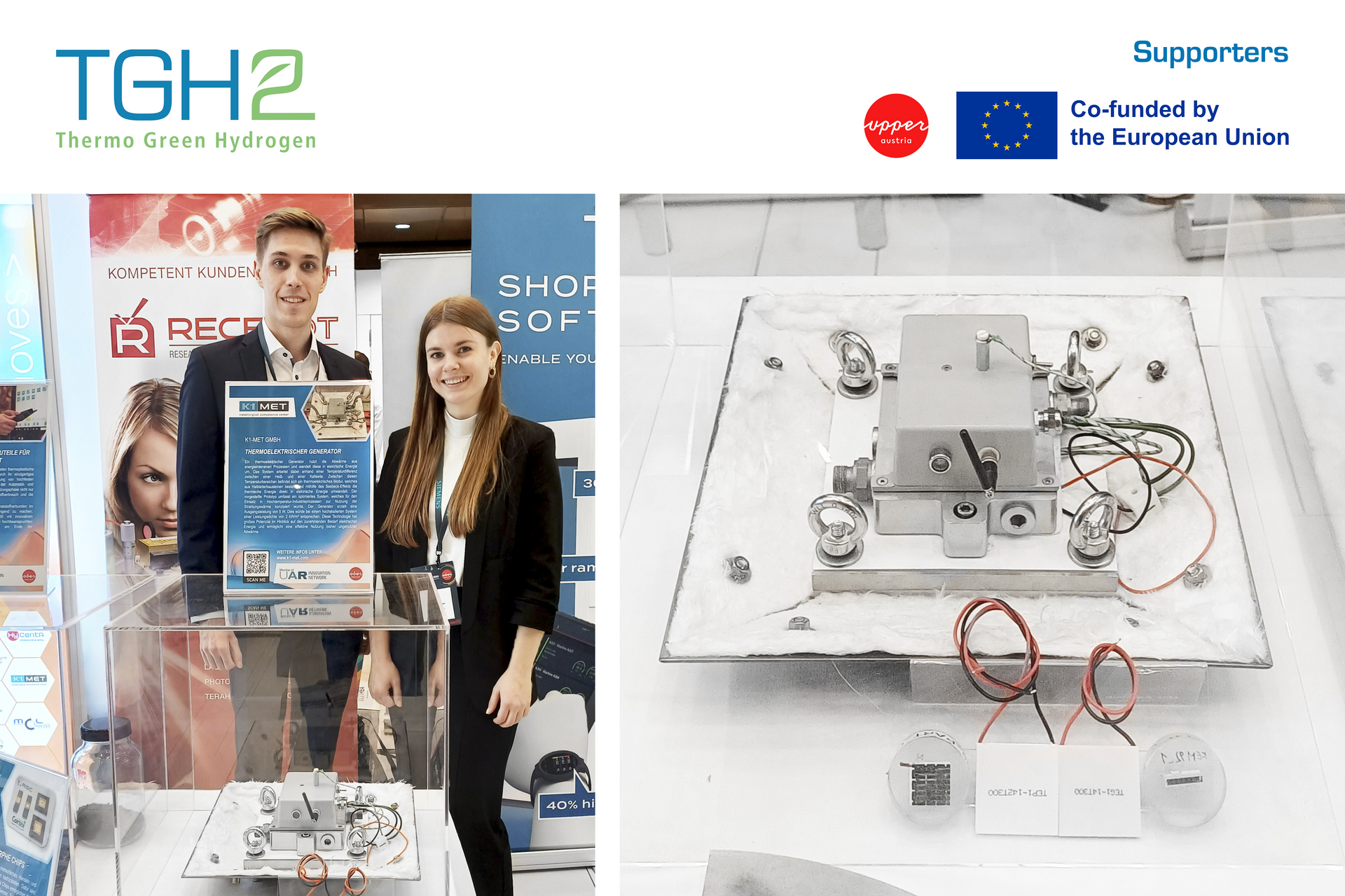 Photo left: Lukas Gupfinger and Nadine Kleinbruckner; photo right: thermoelectric prototype