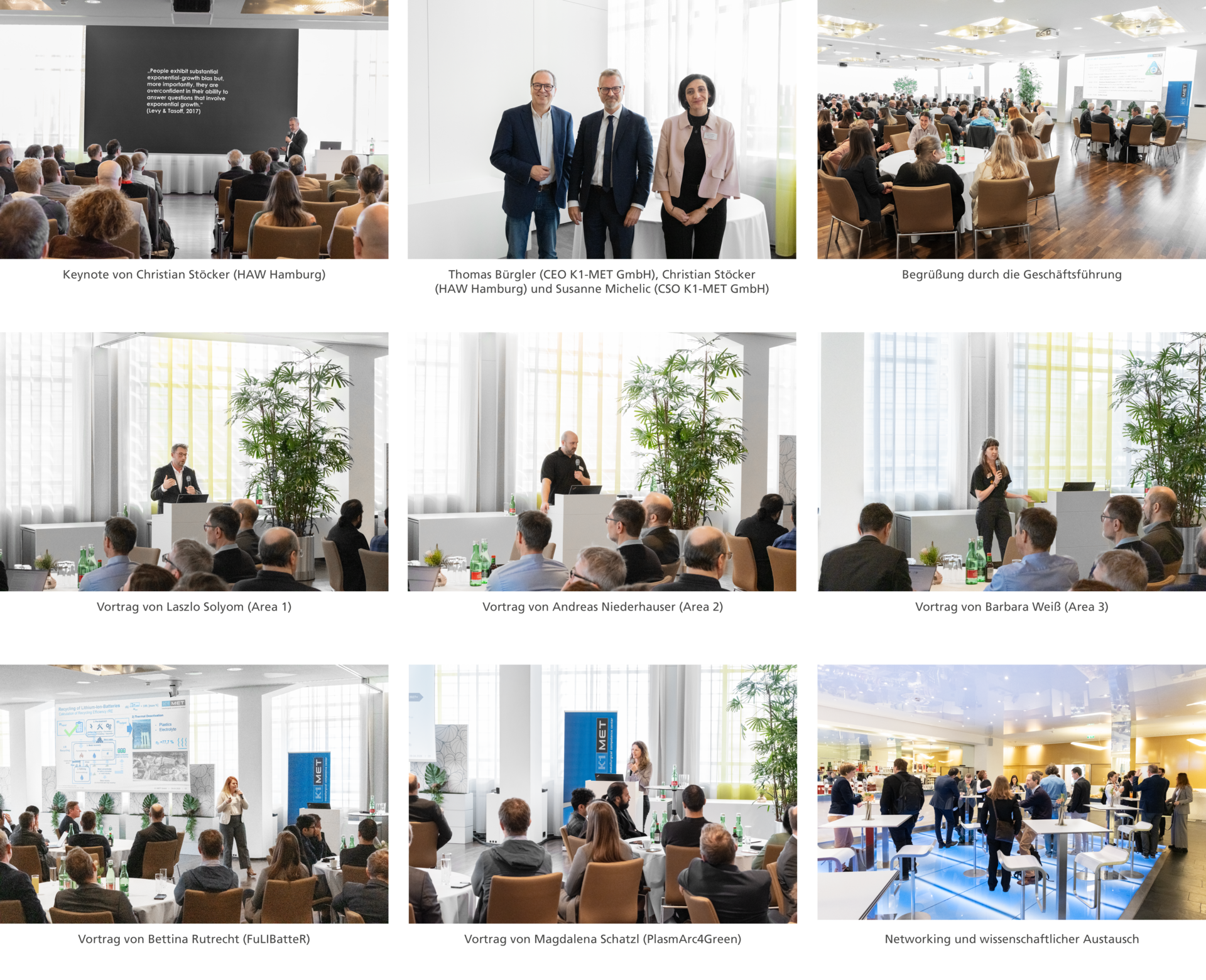 Fotos der Vorträge, Networking und der Geschäftsführung