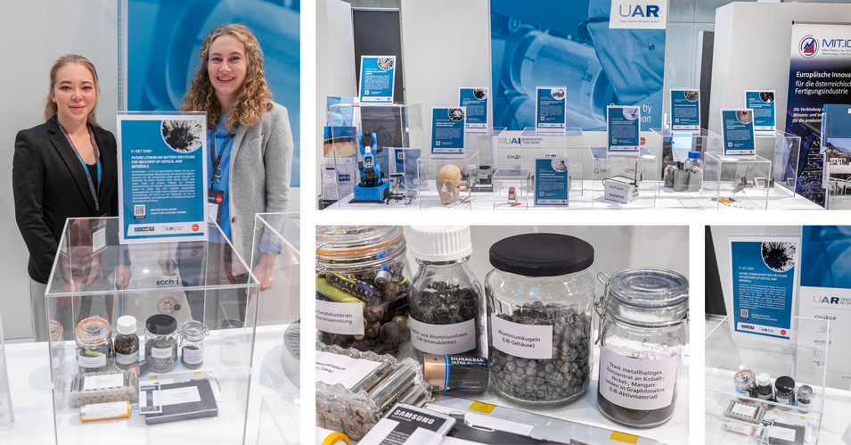 Elizaveta Cheremisina; right: Sabine Spieß; UAR information booth of K1-MET