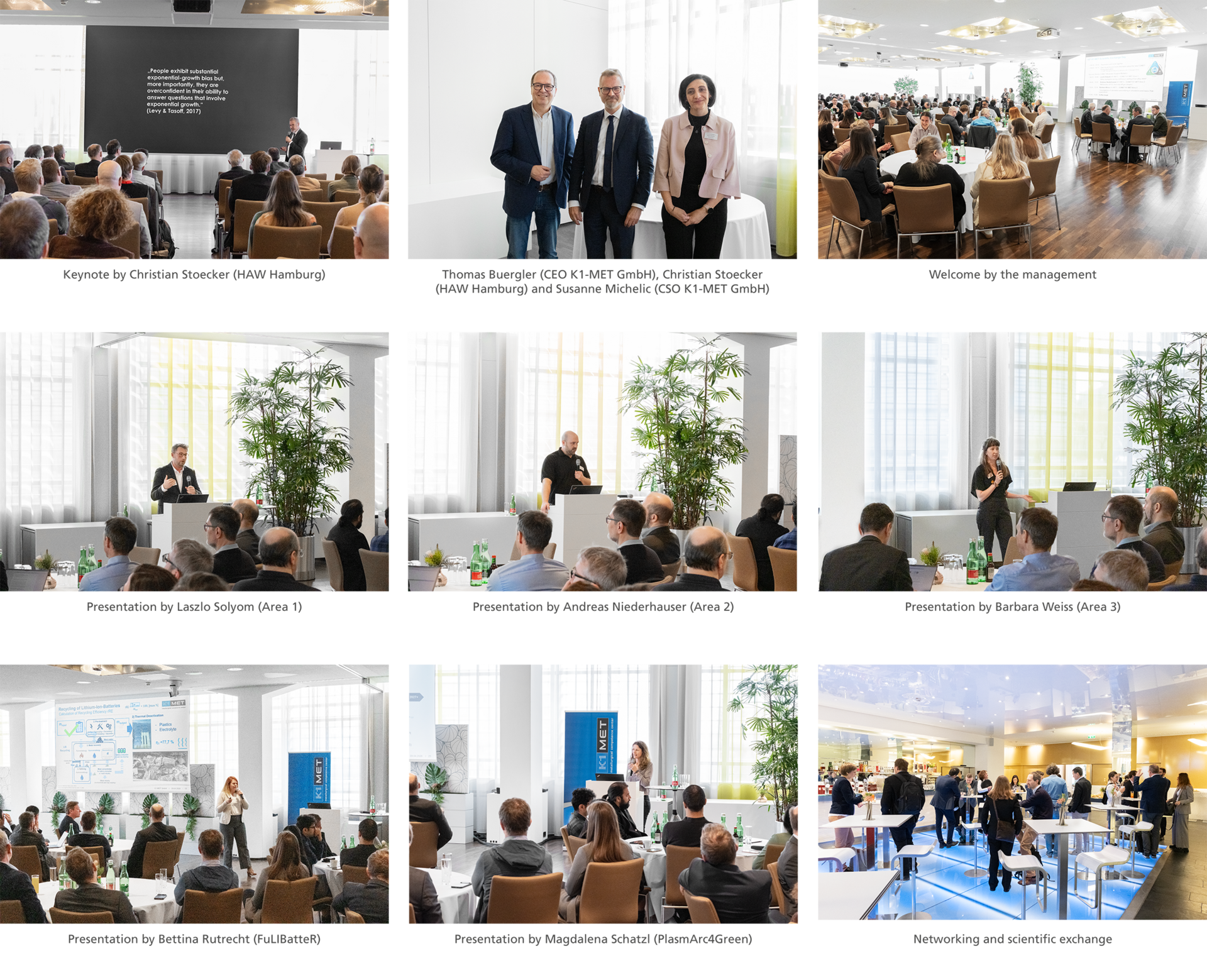 Photos of presentations, networking and the management board