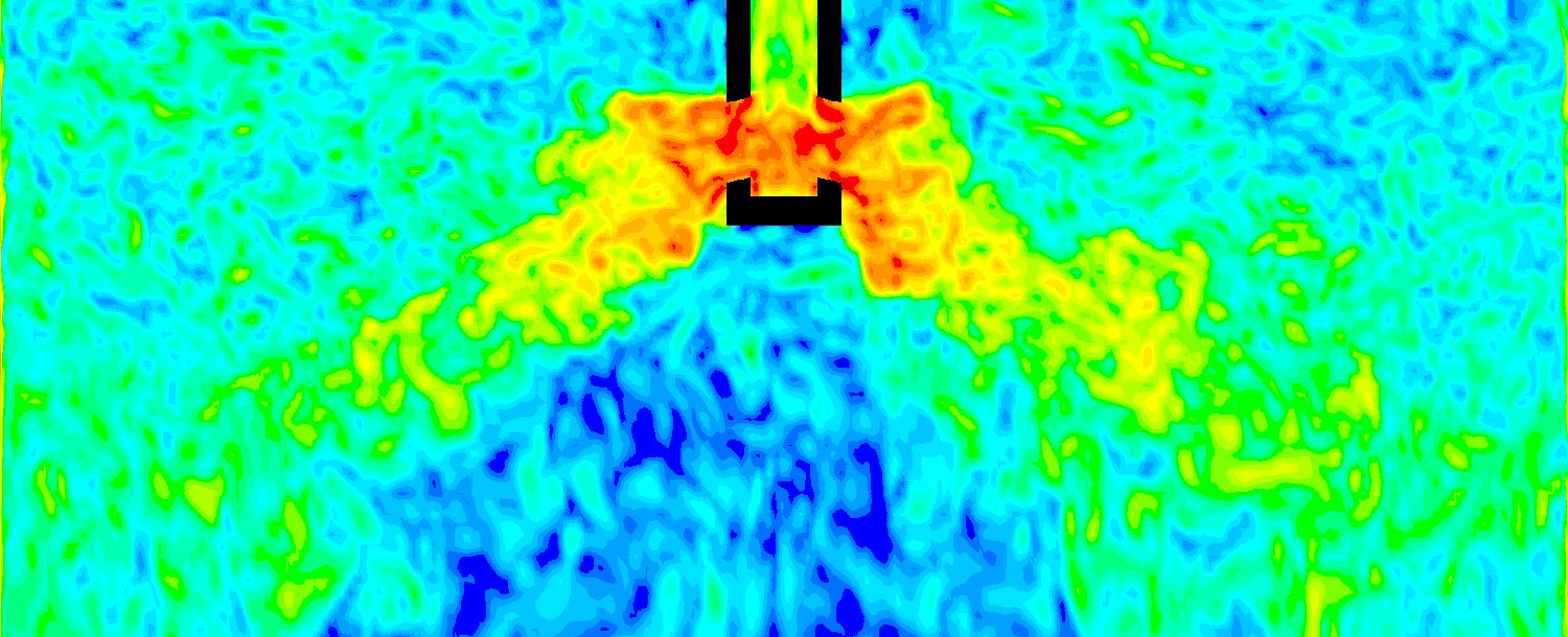 LES Simulation Submerged Entry Nozzle Continuous Caster