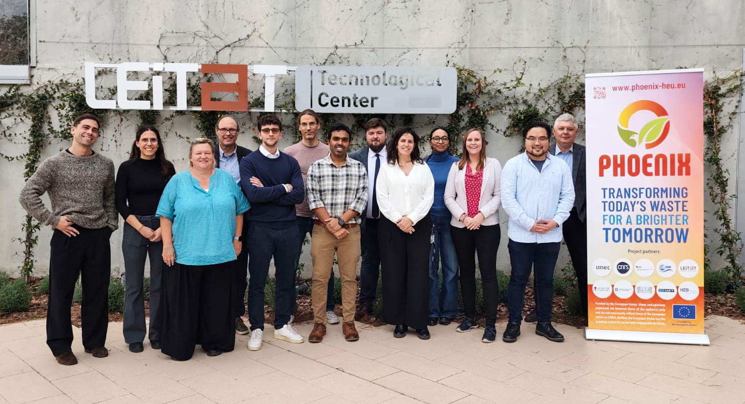 Photo from left to right: Carlos Hurtado Torres (LEITAT), Carolina Pulignani (LEITAT), Veroni Ballet (imec), Christoph Hugi (FHNW), Antonio Andretta (FHNW), Rico Gutzler (ZSW), Vishal Jose (imec), Mateusz Brzeczek (SUT), Ainhoa Cots (LEITAT), Dayana Donneys Victoria (UIBK), Nina Plankensteiner (K1-MET), Hongyuan Yang (HZB) and Leszek Remiorz (SUT)