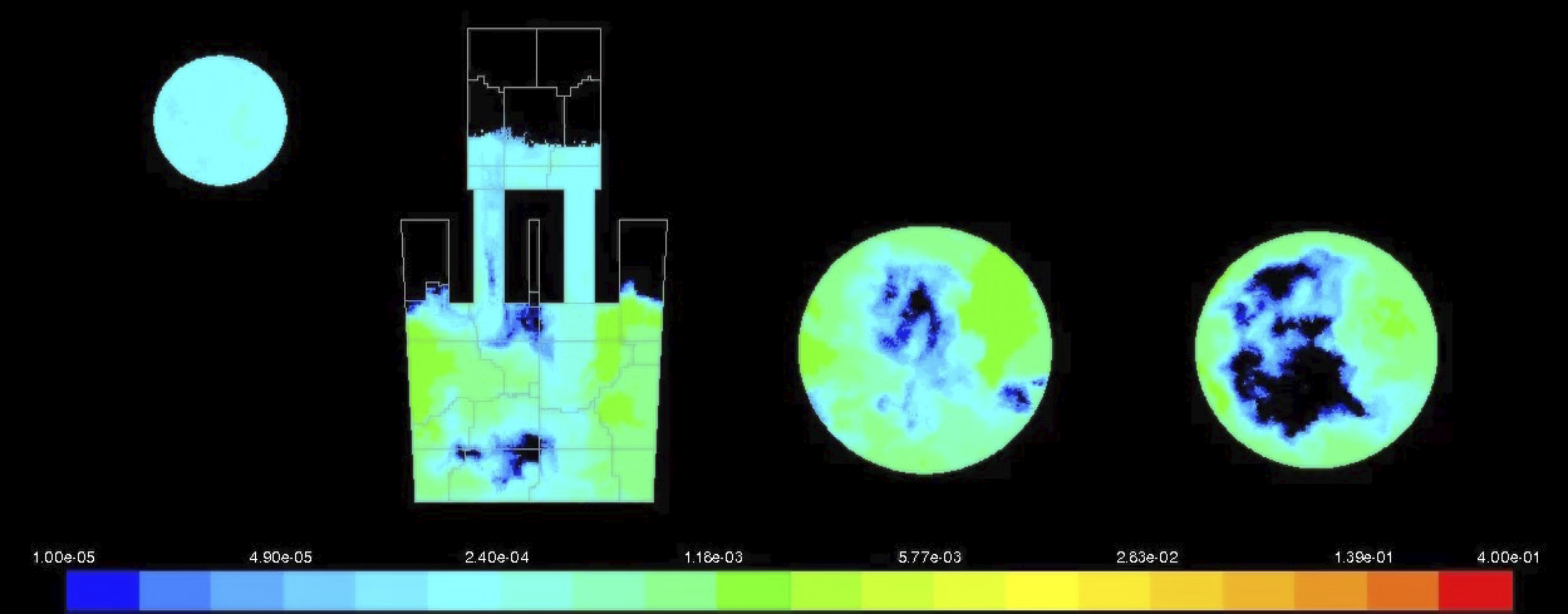 rCFD-Simulation des RH-Prozesses, Homogenisierung von Titan (© Johannes Kepler Universität Linz, JKU-PFM)